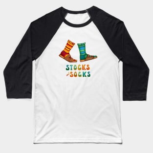 Stocks And Socks with Groovy Lettering Baseball T-Shirt